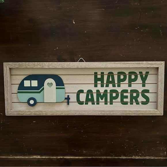 “Happy Campers” Wood Framed Wall Sign - Picture 2 of 7